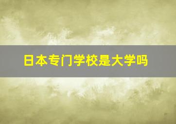 日本专门学校是大学吗