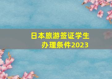 日本旅游签证学生办理条件2023