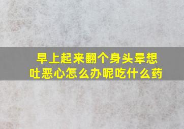 早上起来翻个身头晕想吐恶心怎么办呢吃什么药