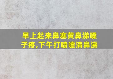 早上起来鼻塞黄鼻涕嗓子疼,下午打喷嚏清鼻涕