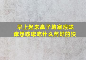 早上起来鼻子堵塞喉咙痒想咳嗽吃什么药好的快