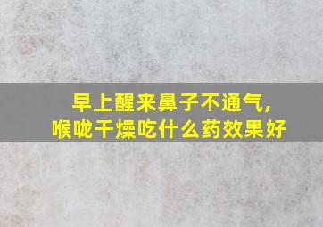 早上醒来鼻子不通气,喉咙干燥吃什么药效果好