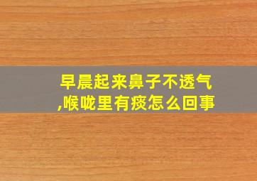 早晨起来鼻子不透气,喉咙里有痰怎么回事