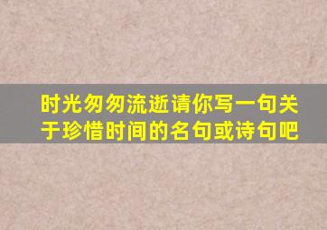 时光匆匆流逝请你写一句关于珍惜时间的名句或诗句吧