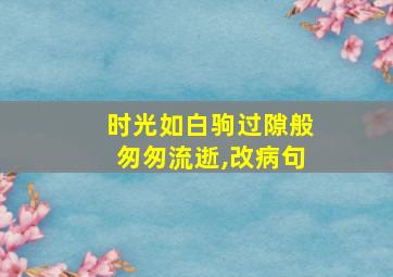 时光如白驹过隙般匆匆流逝,改病句