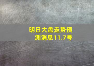 明日大盘走势预测消息11.7号