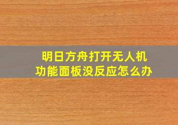 明日方舟打开无人机功能面板没反应怎么办