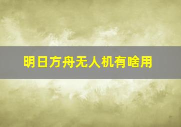 明日方舟无人机有啥用