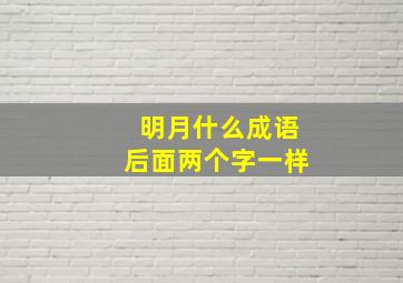 明月什么成语后面两个字一样