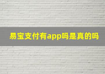 易宝支付有app吗是真的吗