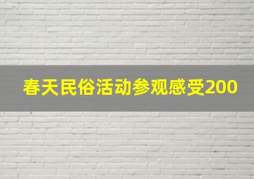 春天民俗活动参观感受200