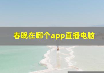 春晚在哪个app直播电脑