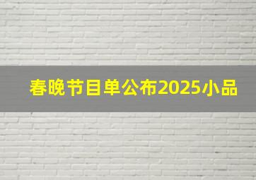 春晚节目单公布2025小品