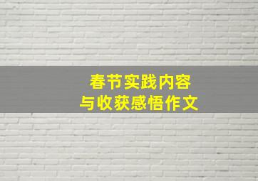 春节实践内容与收获感悟作文