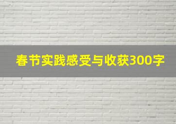 春节实践感受与收获300字