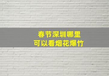 春节深圳哪里可以看烟花爆竹