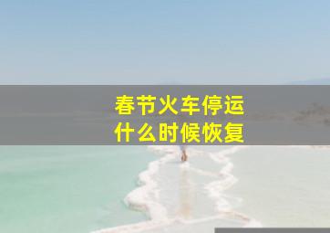 春节火车停运什么时候恢复