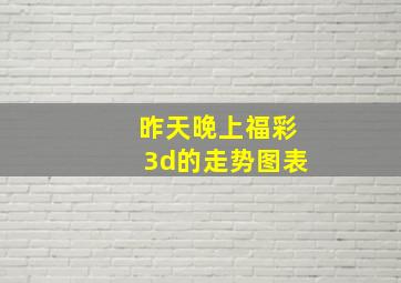 昨天晚上福彩3d的走势图表