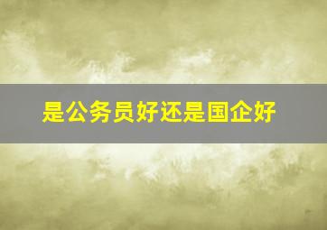 是公务员好还是国企好