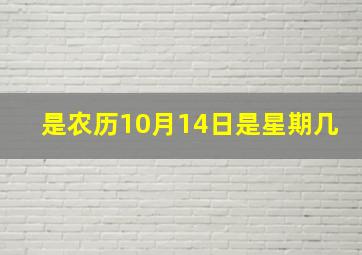 是农历10月14日是星期几