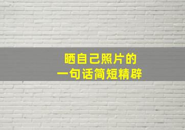 晒自己照片的一句话简短精辟