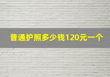 普通护照多少钱120元一个