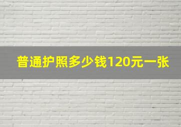 普通护照多少钱120元一张