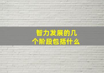 智力发展的几个阶段包括什么