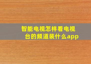 智能电视怎样看电视台的频道装什么app