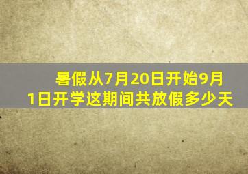 暑假从7月20日开始9月1日开学这期间共放假多少天