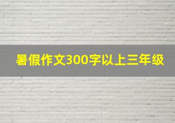 暑假作文300字以上三年级