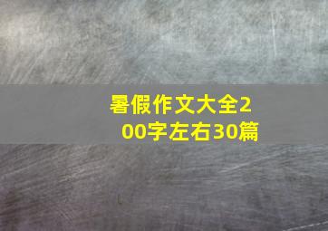 暑假作文大全200字左右30篇