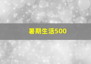 暑期生活500