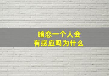 暗恋一个人会有感应吗为什么