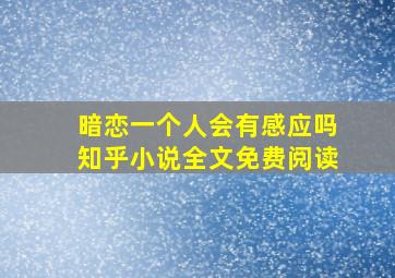 暗恋一个人会有感应吗知乎小说全文免费阅读