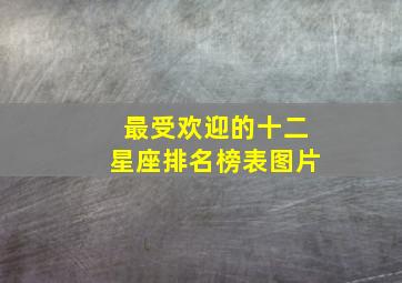 最受欢迎的十二星座排名榜表图片