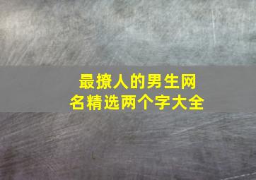 最撩人的男生网名精选两个字大全