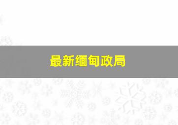 最新缅甸政局