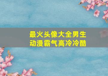 最火头像大全男生动漫霸气高冷冷酷