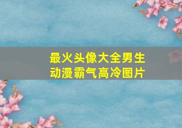 最火头像大全男生动漫霸气高冷图片