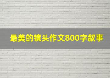 最美的镜头作文800字叙事