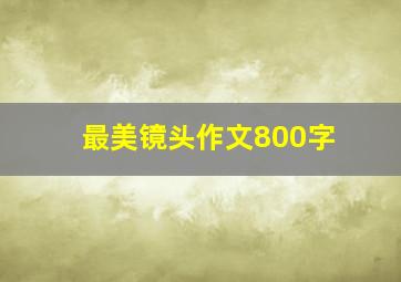 最美镜头作文800字