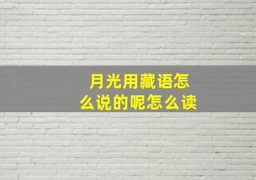 月光用藏语怎么说的呢怎么读