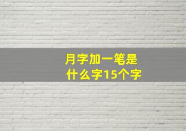 月字加一笔是什么字15个字