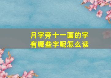 月字旁十一画的字有哪些字呢怎么读