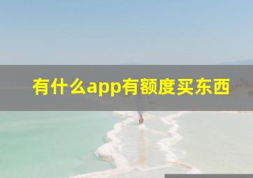 有什么app有额度买东西