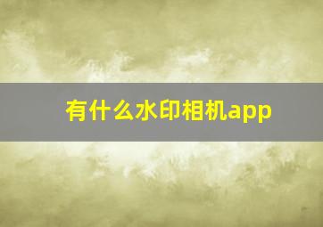 有什么水印相机app