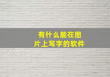 有什么能在图片上写字的软件