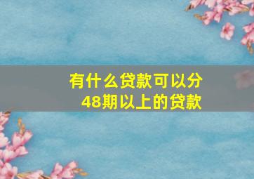 有什么贷款可以分48期以上的贷款