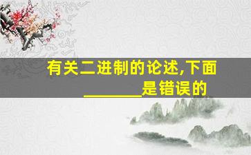 有关二进制的论述,下面_______是错误的